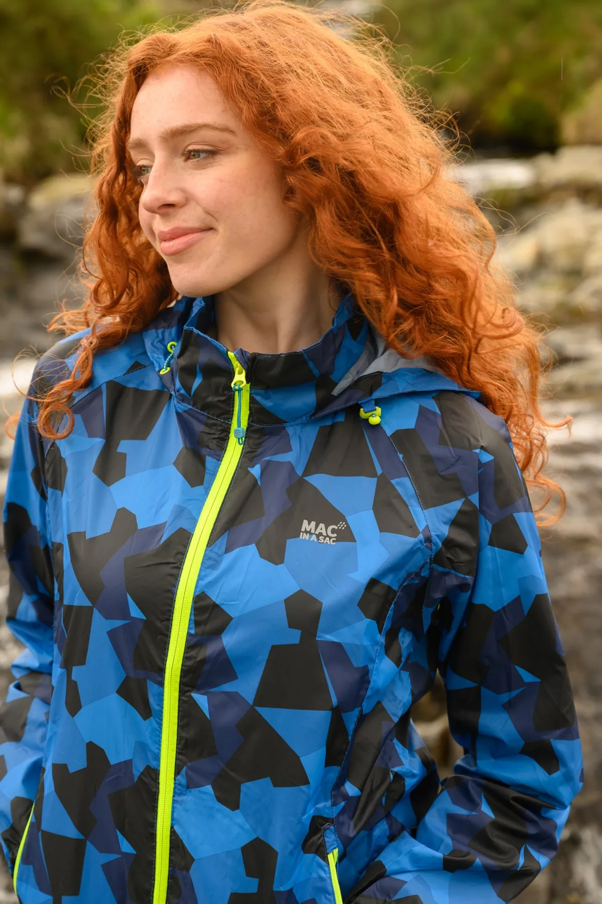 Origin Packable Waterproof Jacket - Blue Camo