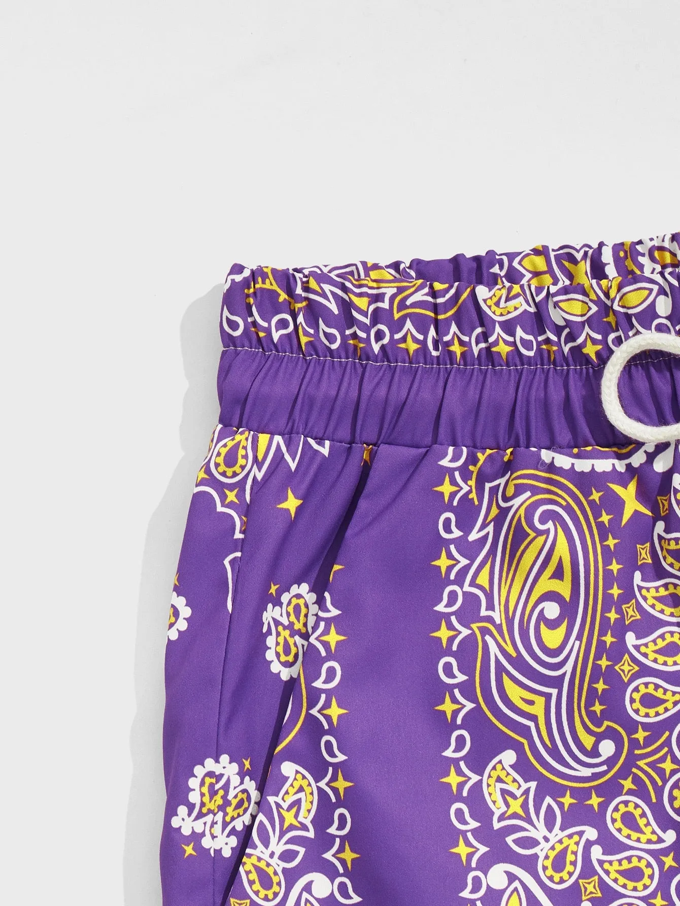 Paisley Print Board Shorts - Purple
