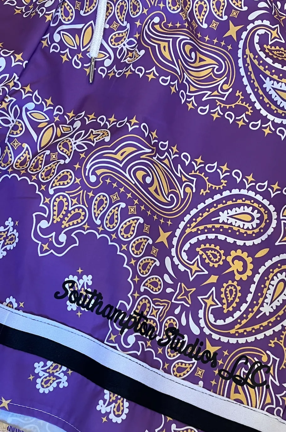 Paisley Print Board Shorts - Purple