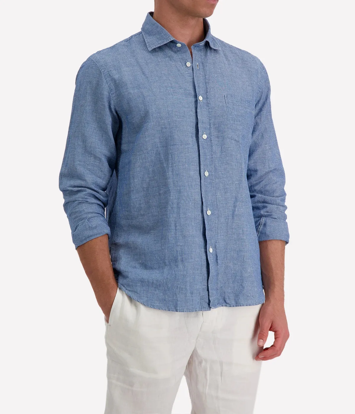Paul Woven Shirt in Indigo