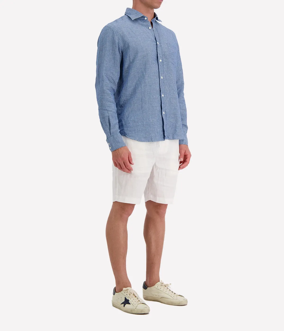 Paul Woven Shirt in Indigo