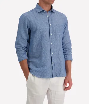 Paul Woven Shirt in Indigo
