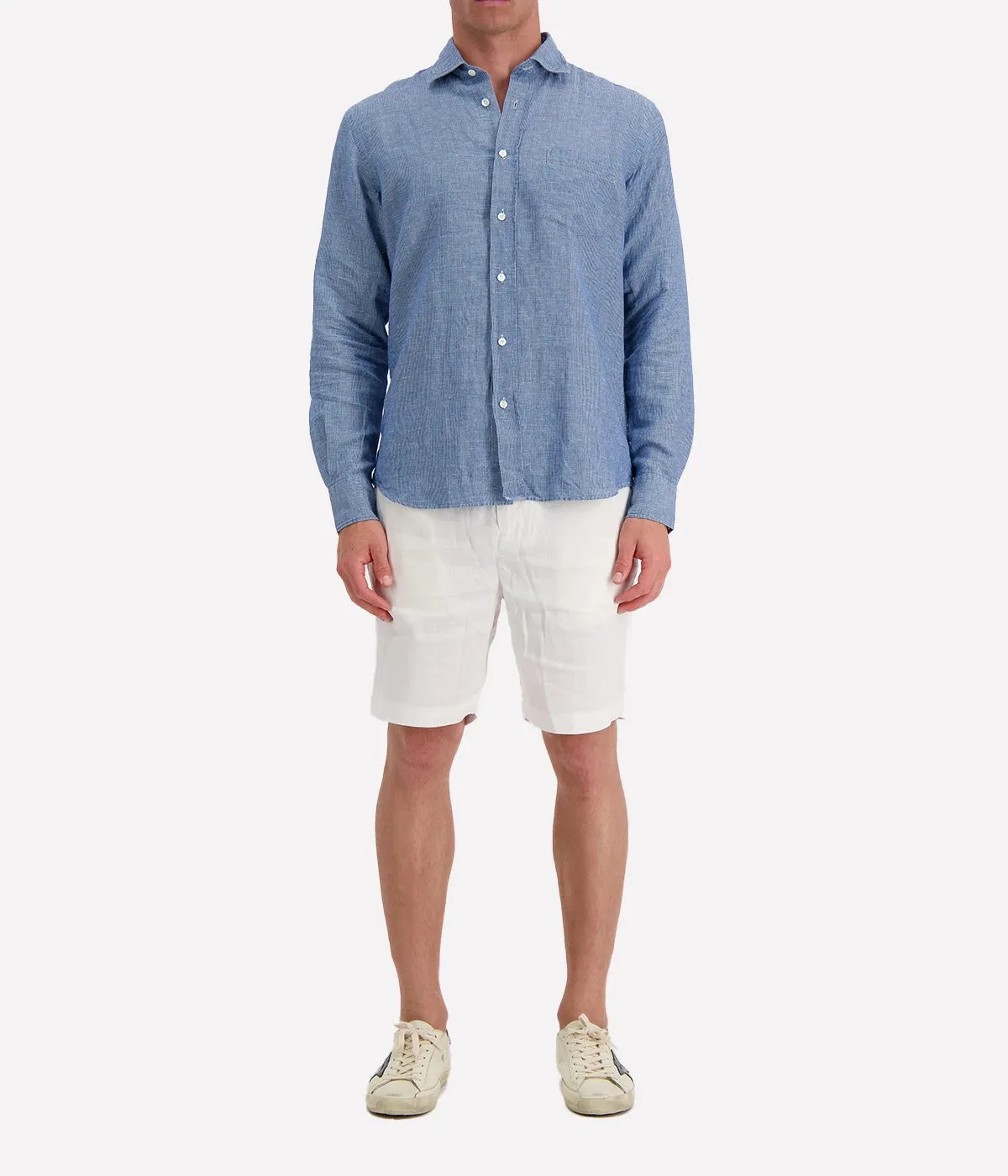 Paul Woven Shirt in Indigo