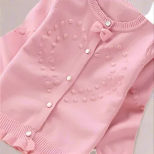 Pink Knit Cardigan Sweater