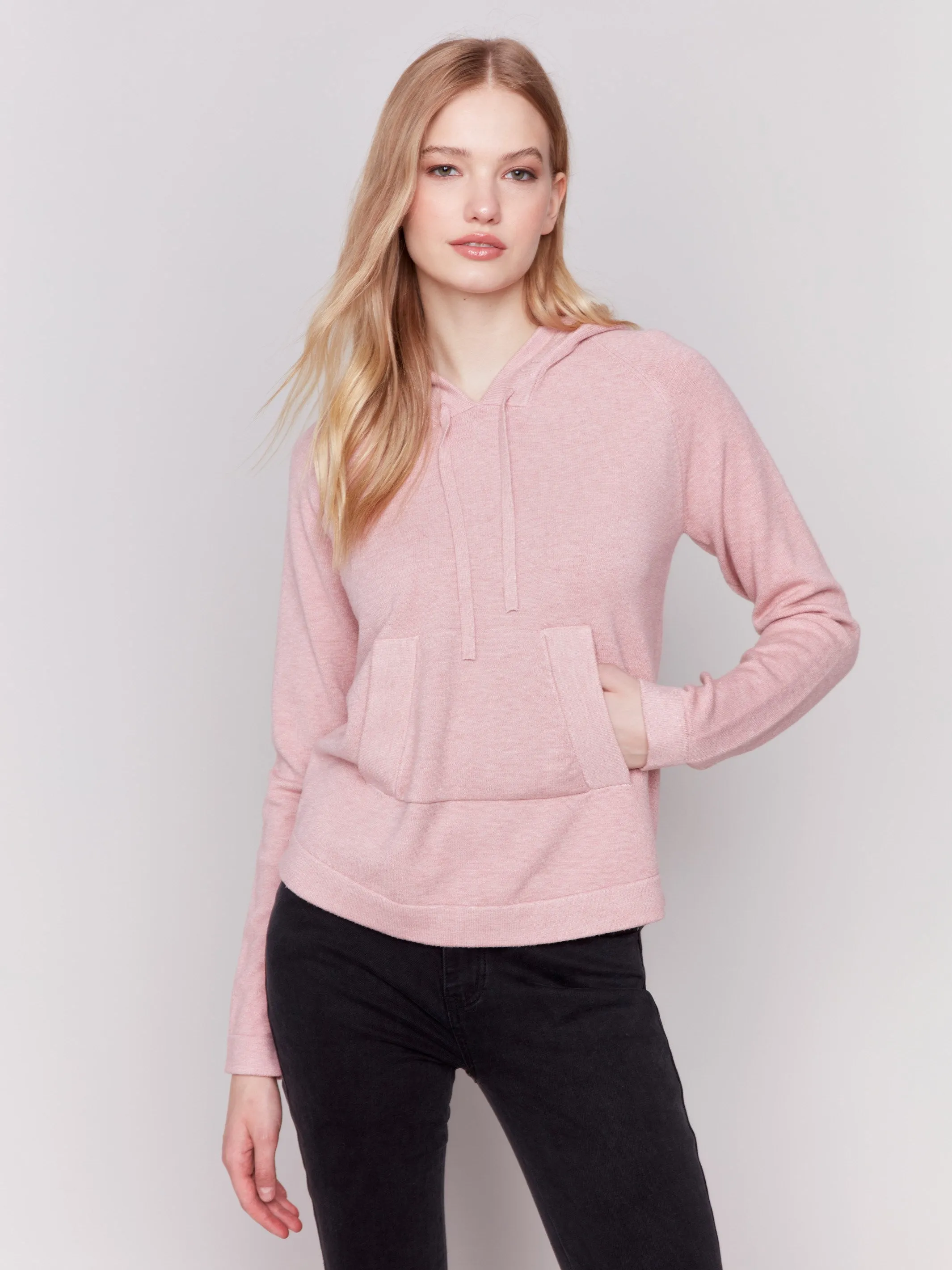 Plush Knit Hoodie Sweater - Woodrose - H-Woodrose
