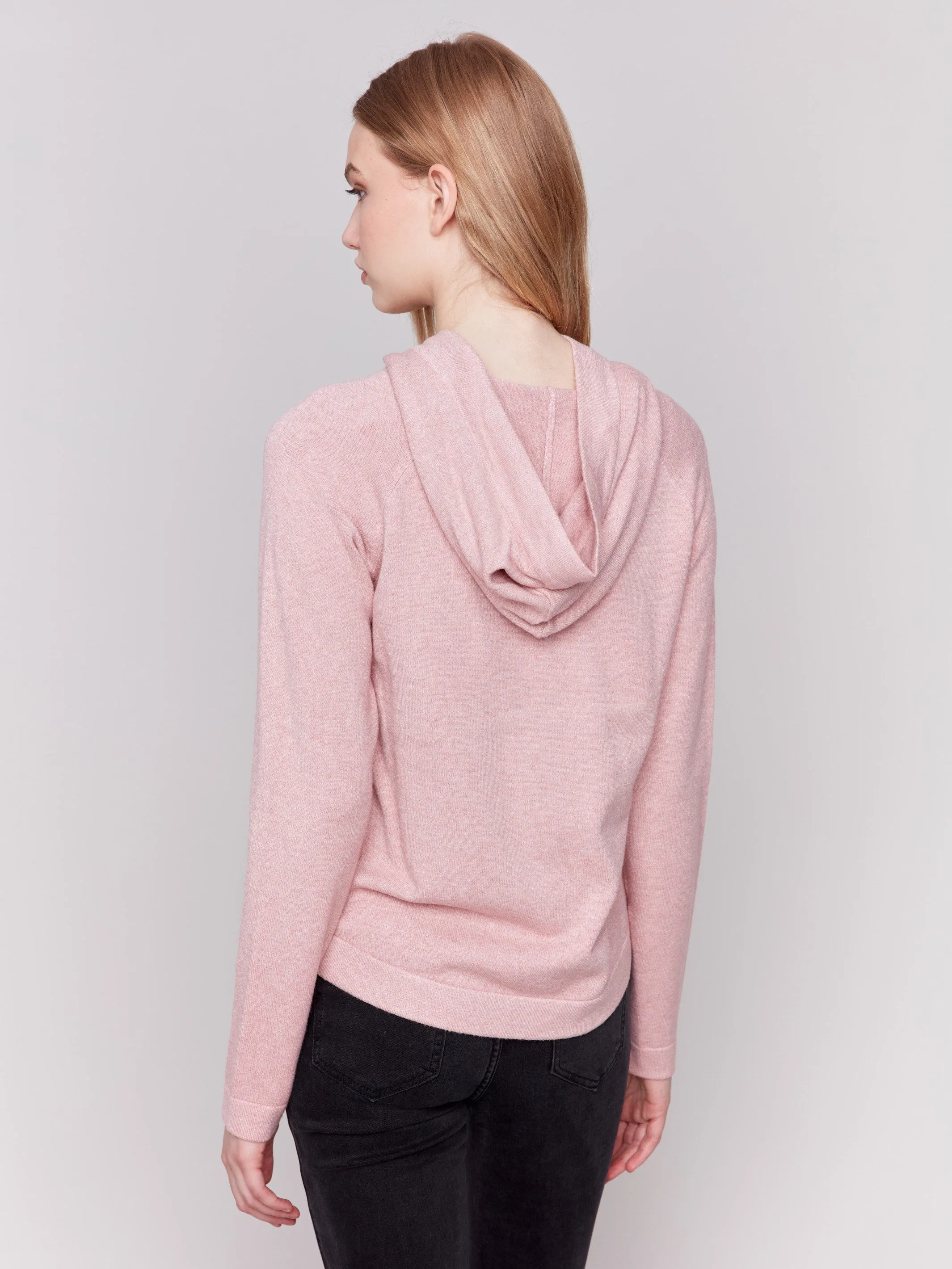 Plush Knit Hoodie Sweater - Woodrose - H-Woodrose
