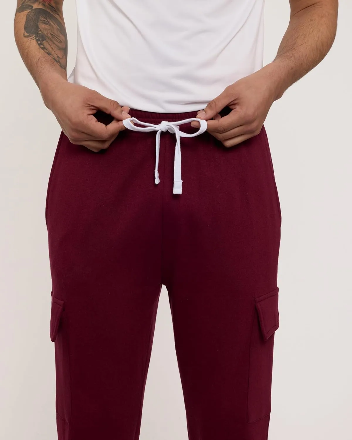Real Essentials 3 Pack: Men's Tech Fleece Open Bottom Cargo Sweatpants with Pockets (Available in Big & Tall)