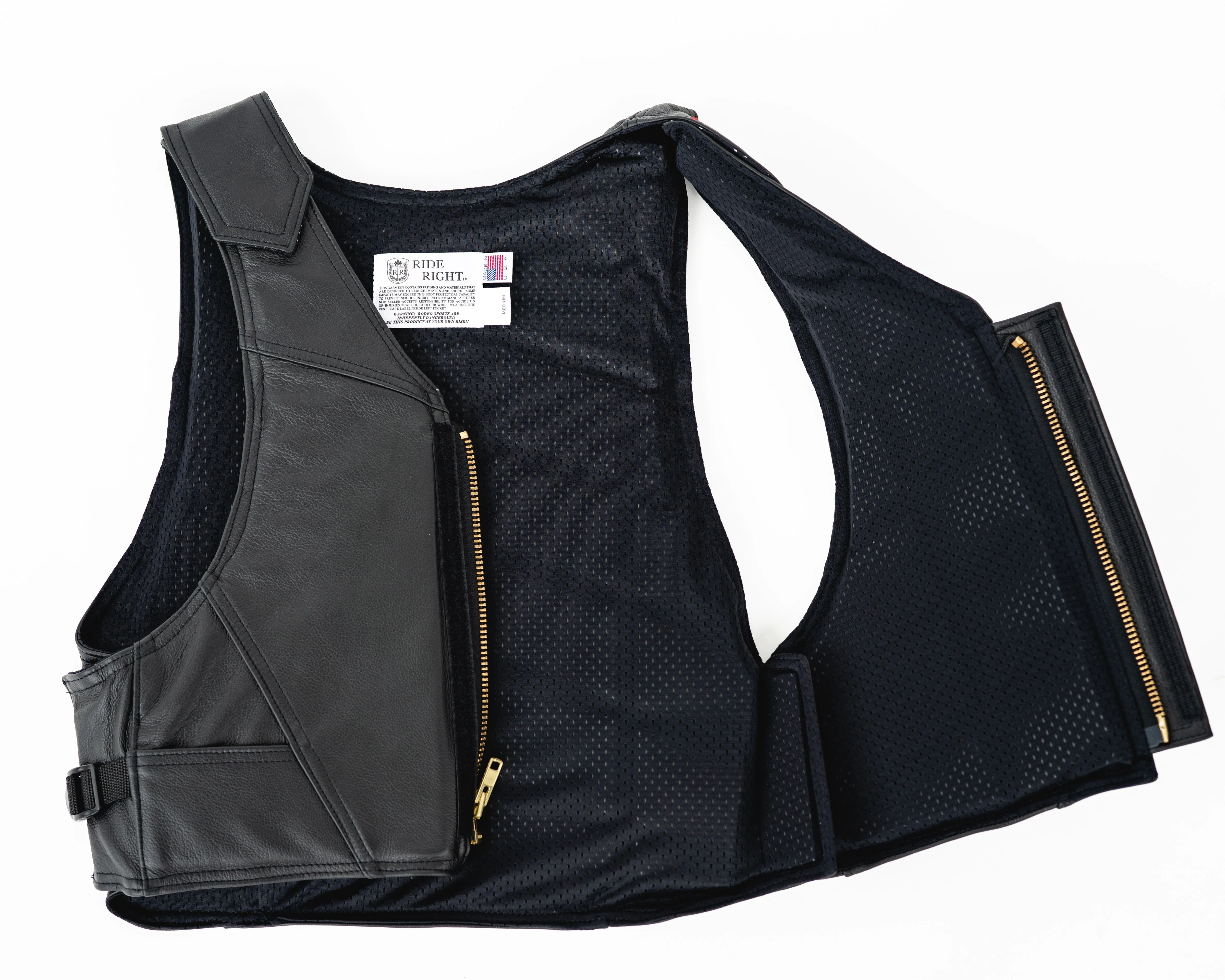 Ride Right Wright Western Saddle Bronc Vest - Black Leather