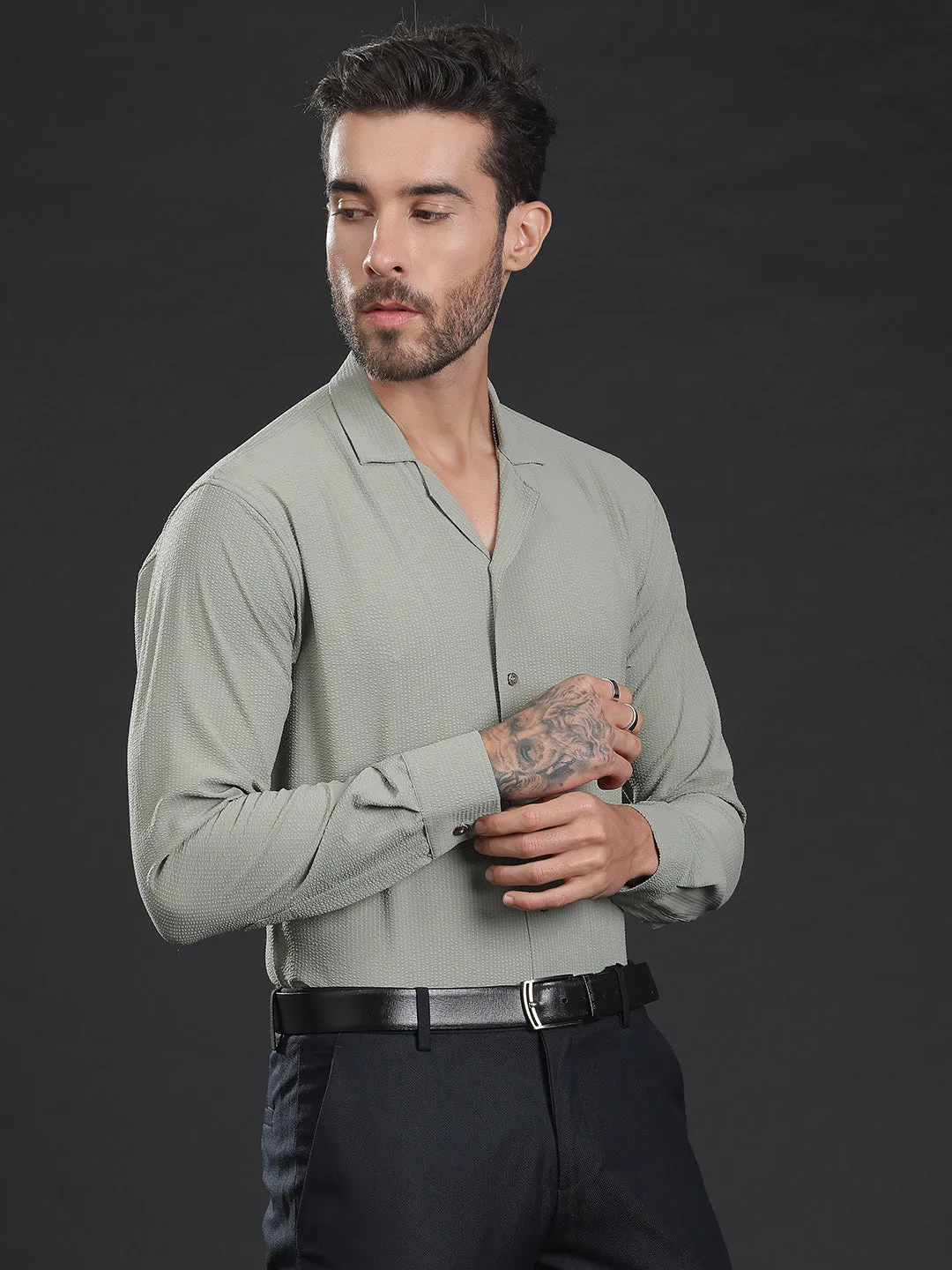 Self-Designed Lightweight Seersucker Party Wear Shirt