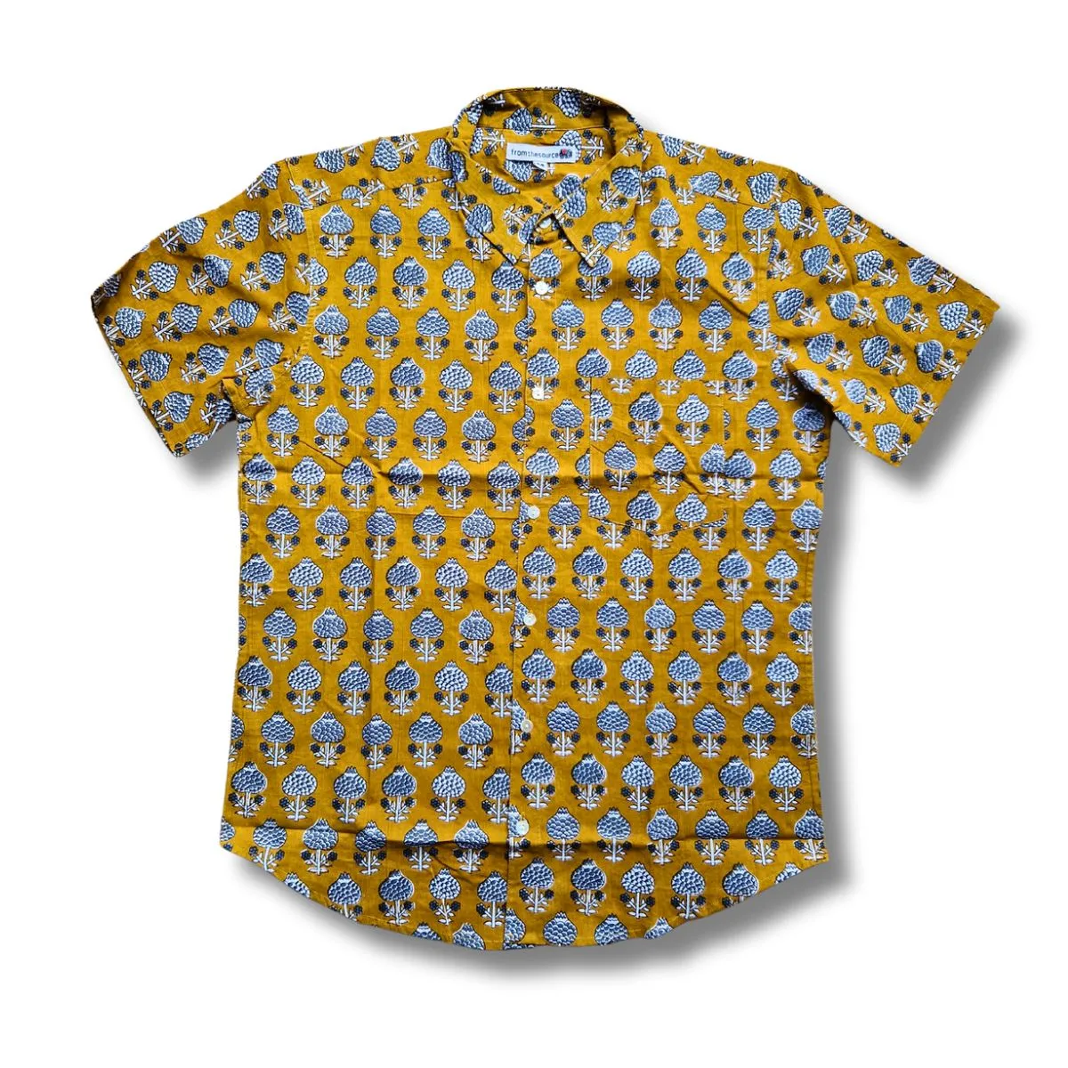 short sleeve block print shirt