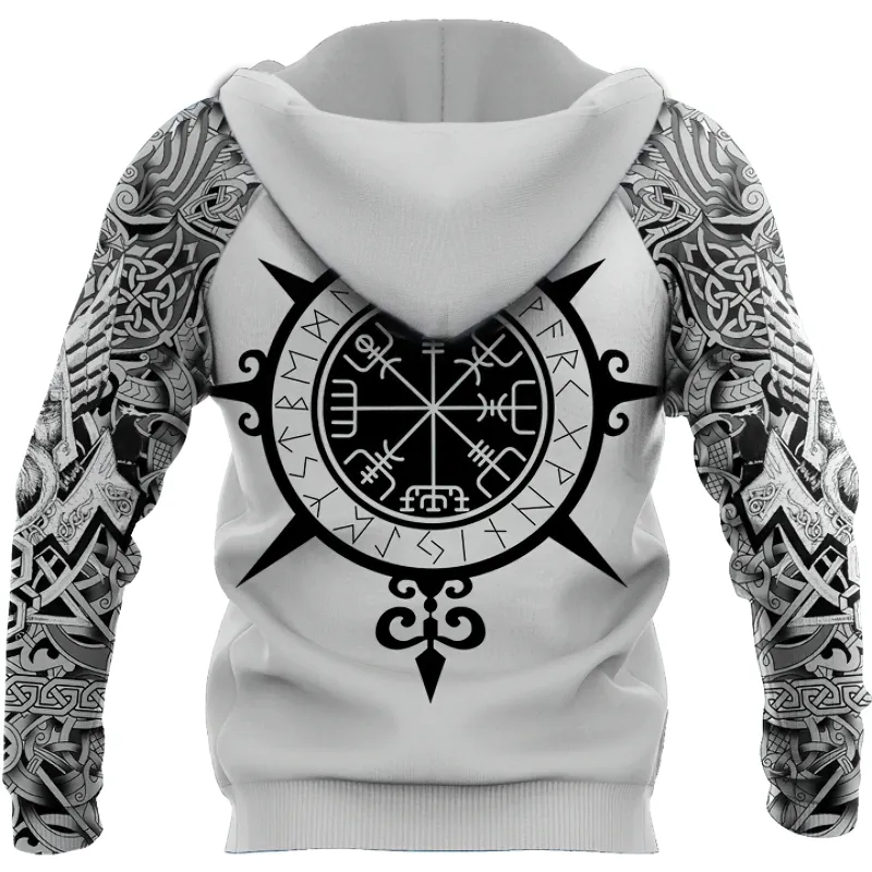 Stylish Hoodie For Men With Beautiful Pattern / Sweatshirt Of Viking Tattoo 3D Printed