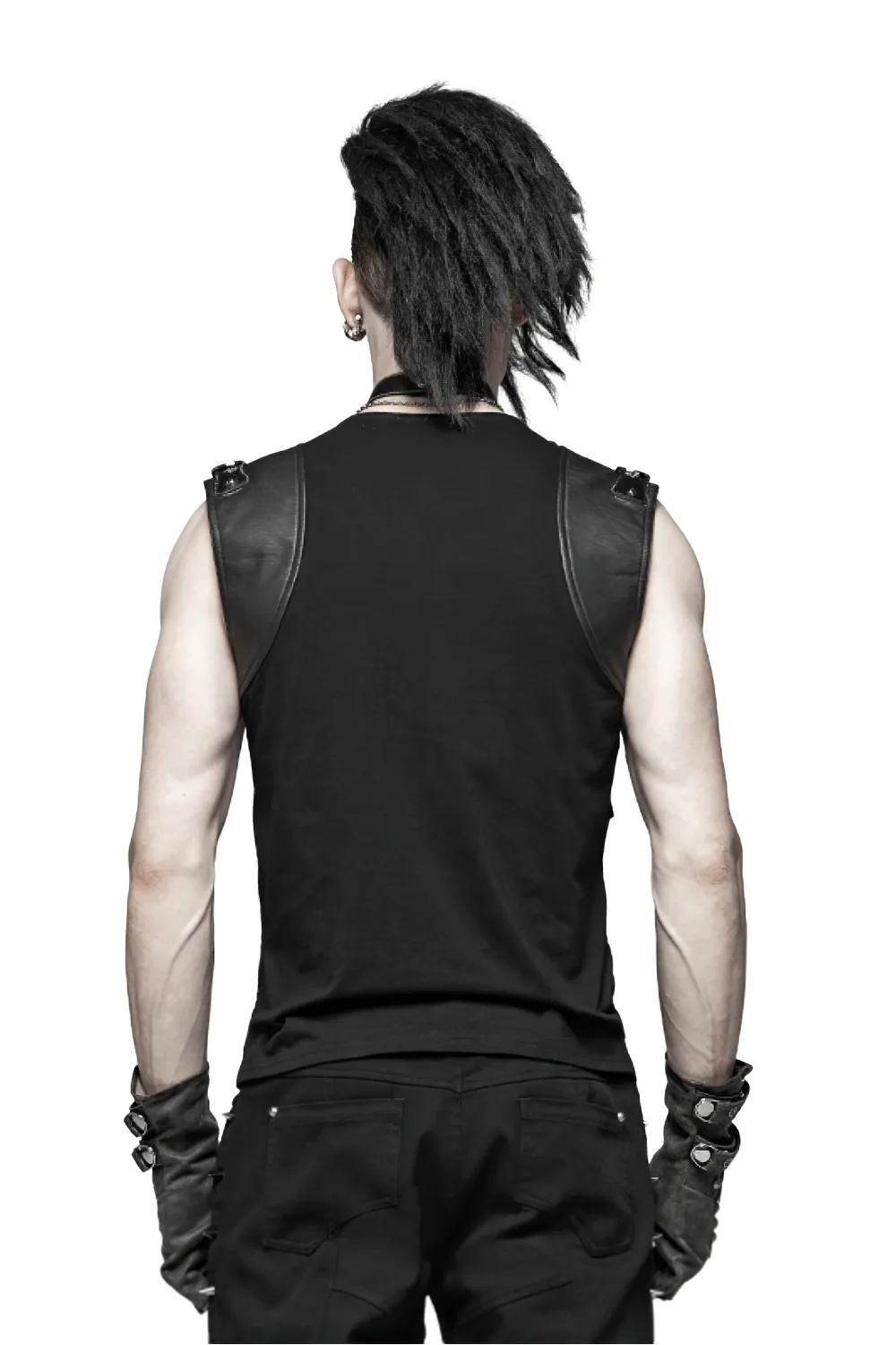 Stylish Punk Style Black Lace-Up Skeleton Vest