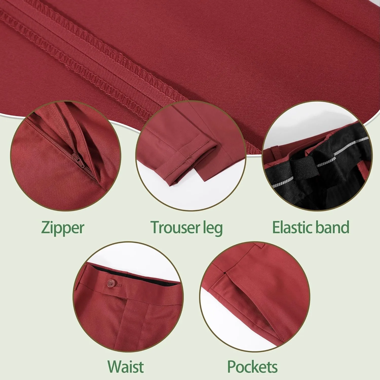Suits for Men Slim Fit 3 Pieces Notch Collar Tuxedo Blazer Vest Pants Shirt Bow Tie Prom Party Wedding Business Dinner