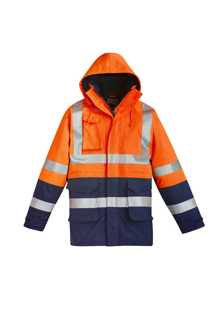 Syzmik Mens Orange Flame Arc Rated Antistatic Waterproof Jacket (ZJ900)