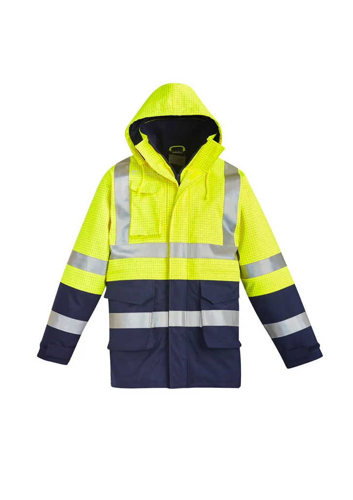 Syzmik Mens Orange Flame Arc Rated Antistatic Waterproof Jacket (ZJ900)