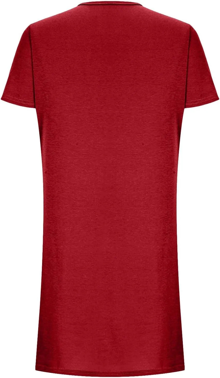 Tshirt Dress Women Casual Summer Beach Vacation Short Sleeve Shift Mini Dress with Pockets Boho Cruise Short Dresses