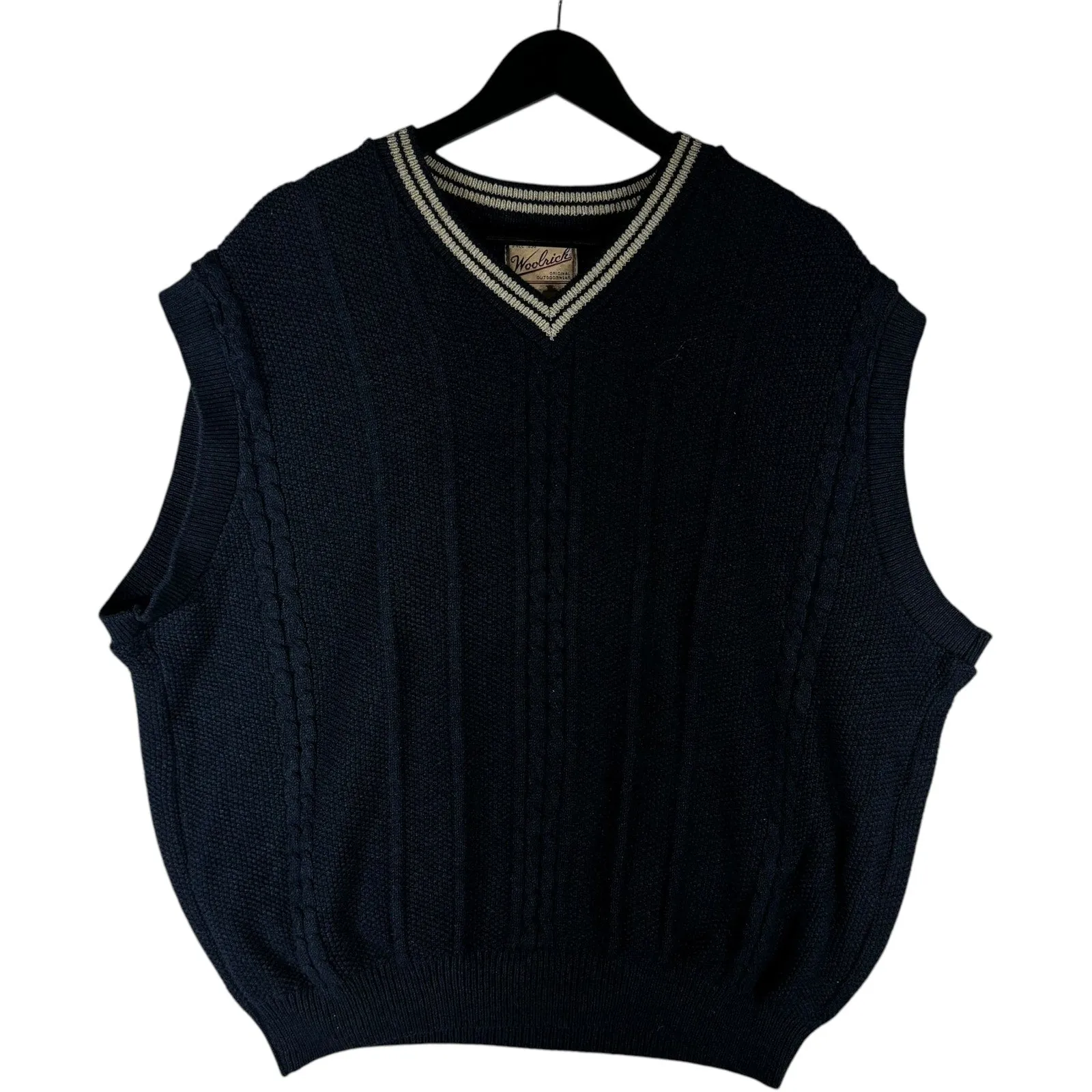 Vintage Woolrich Cable Knit V-Neck Sweater Vest