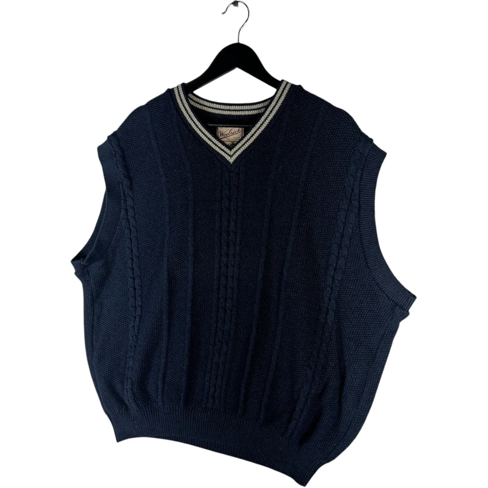 Vintage Woolrich Cable Knit V-Neck Sweater Vest