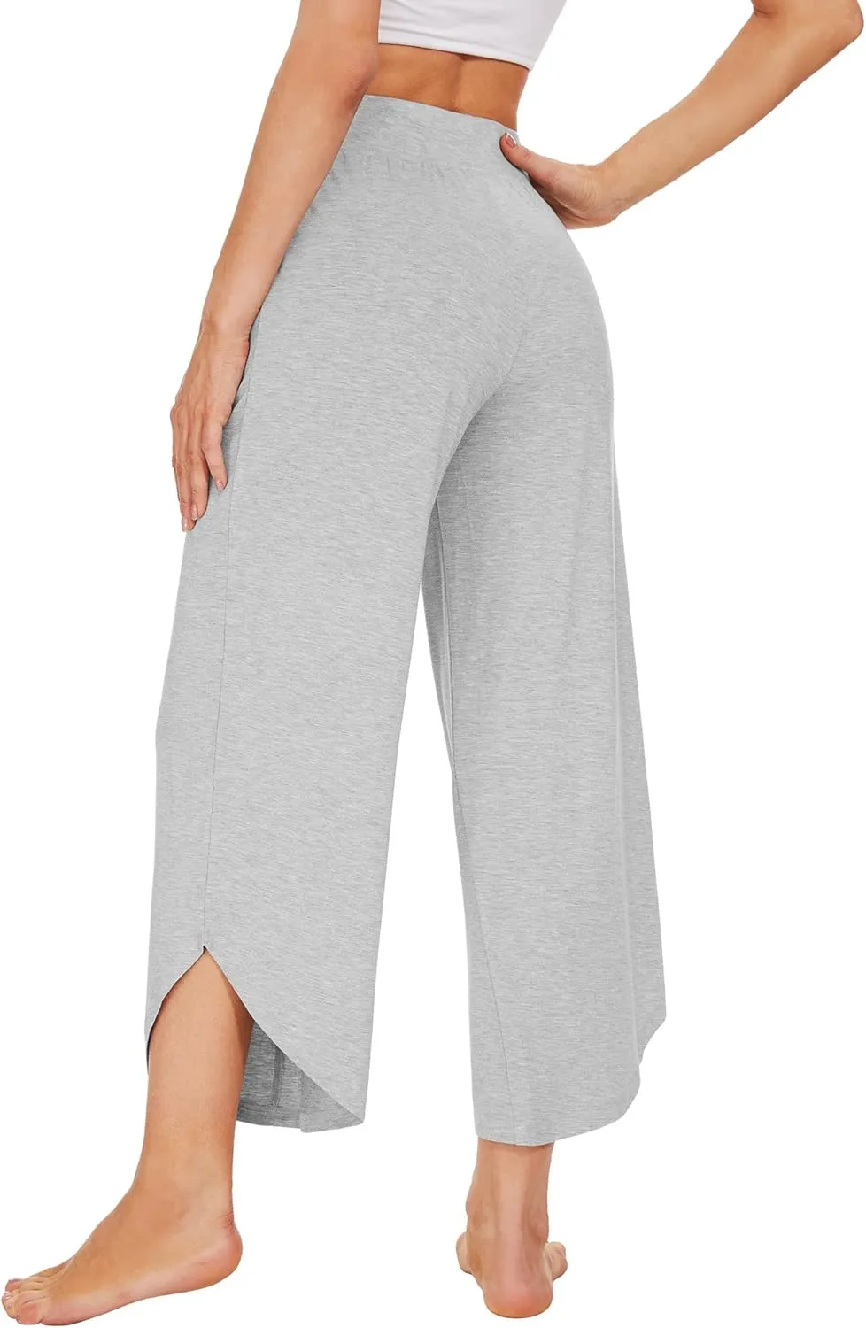 WiWi Viscose from Bamboo Pajama Bottoms Wide Leg Capri Pj Pants for Women Soft Lounge High Waist Cool Sweatpants S-XXL