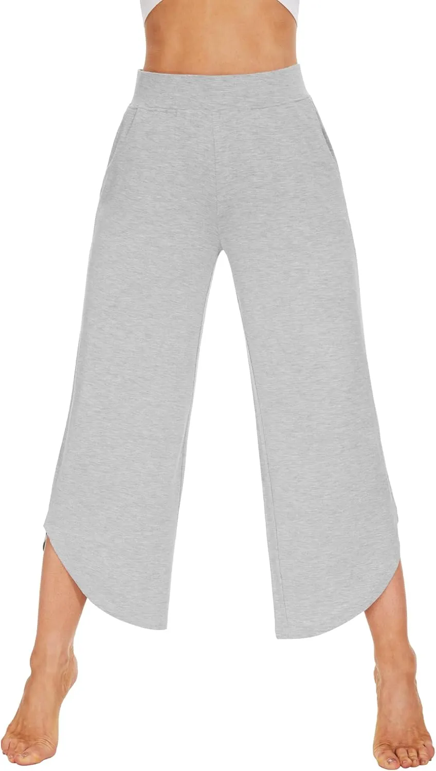 WiWi Viscose from Bamboo Pajama Bottoms Wide Leg Capri Pj Pants for Women Soft Lounge High Waist Cool Sweatpants S-XXL