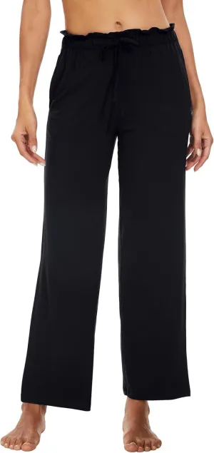 WiWi Viscose from Bamboo Women's Casual Loose Wide Leg Pants Pajama Bottoms Drawstring Sweatpants Palazzo Pjs Bottom S-XXL