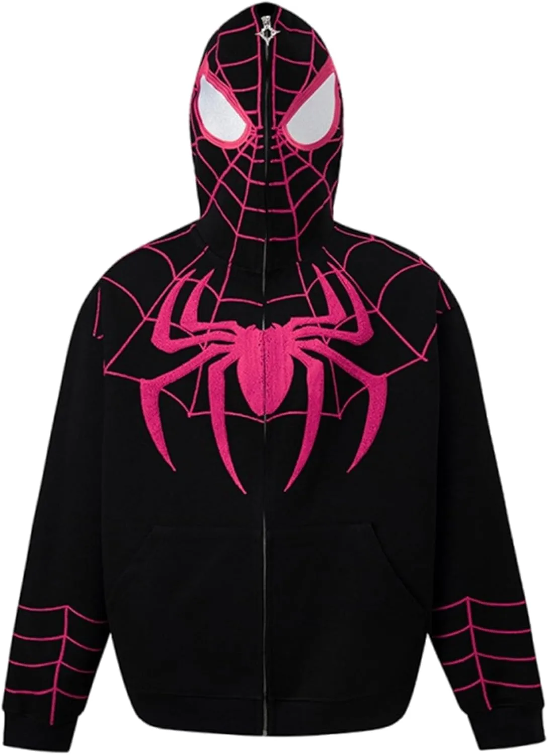 Womens Fashion Y2K Hoodies Long Sleeve Full Zip Up Sweatshirts Halloween Spider Graphic Oversize Pullover Goth Jacket