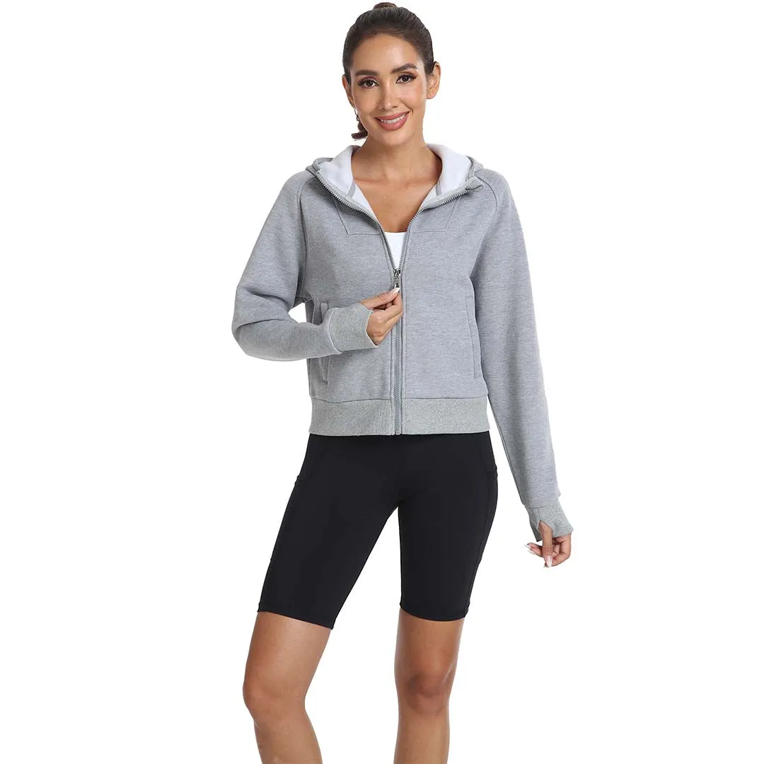 Women's Full Zip Cropped Sweatshirt