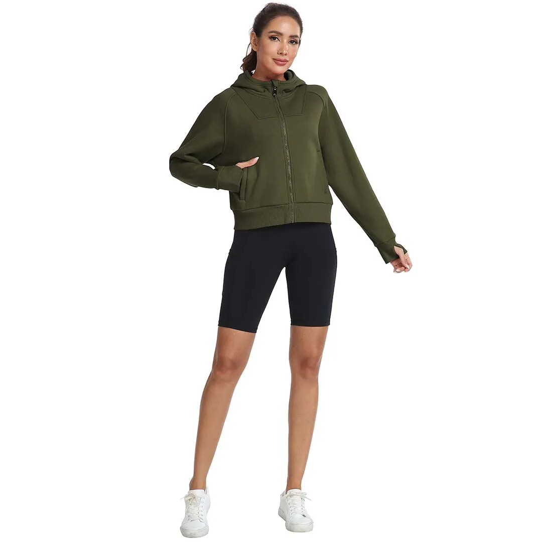 Women's Full Zip Cropped Sweatshirt