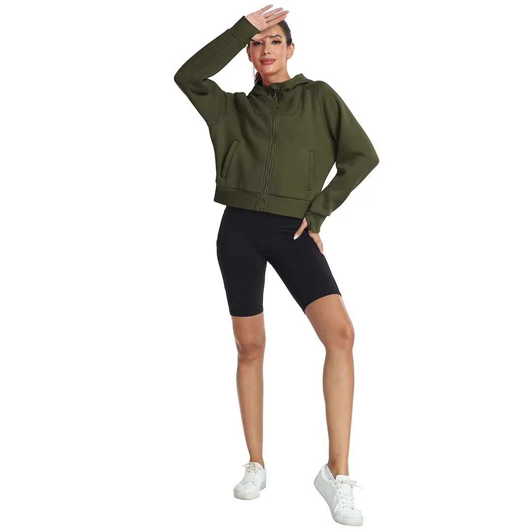 Women's Full Zip Cropped Sweatshirt