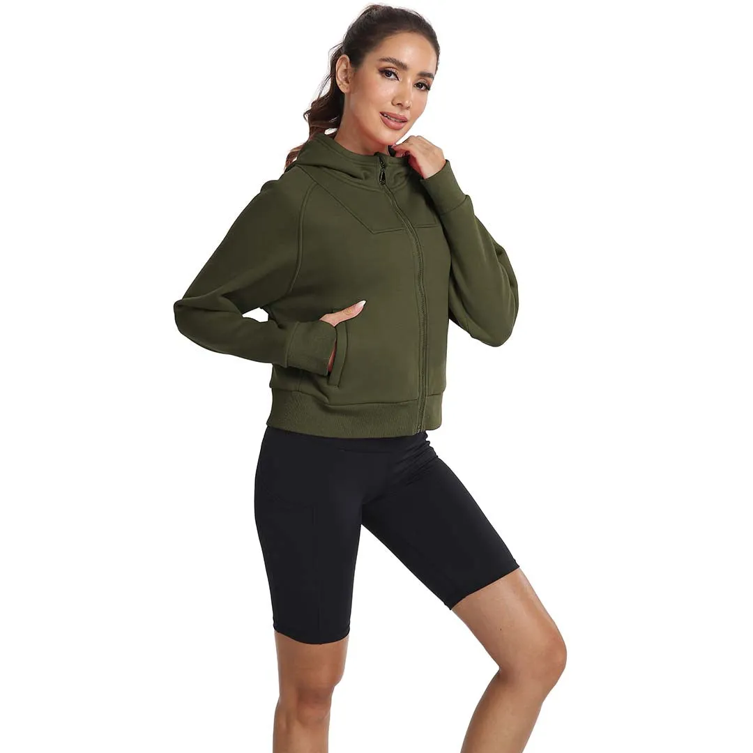 Women's Full Zip Cropped Sweatshirt