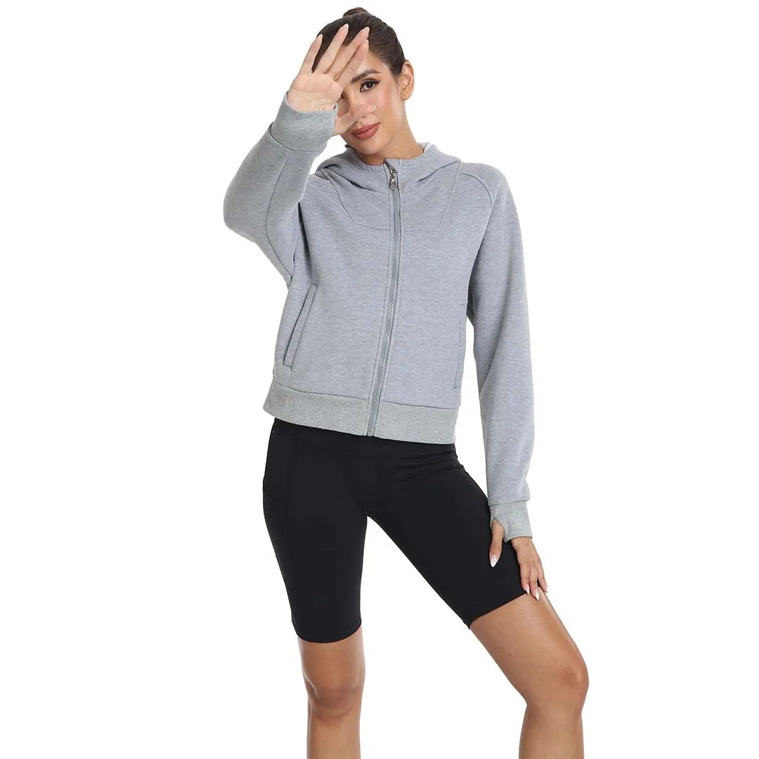 Women's Full Zip Cropped Sweatshirt