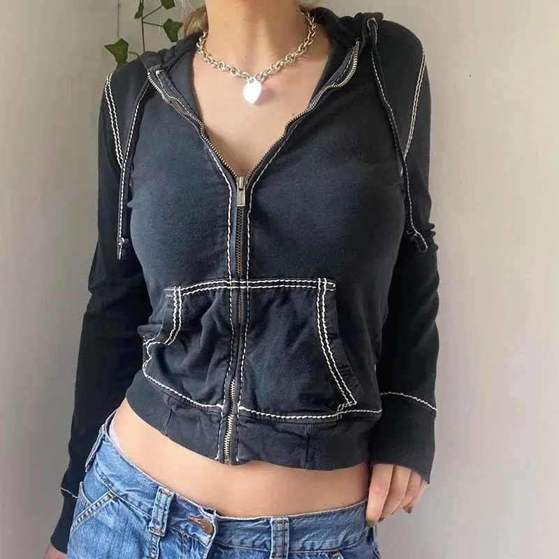 Y2K Aesthetic Vintage Slim Sweatshirts