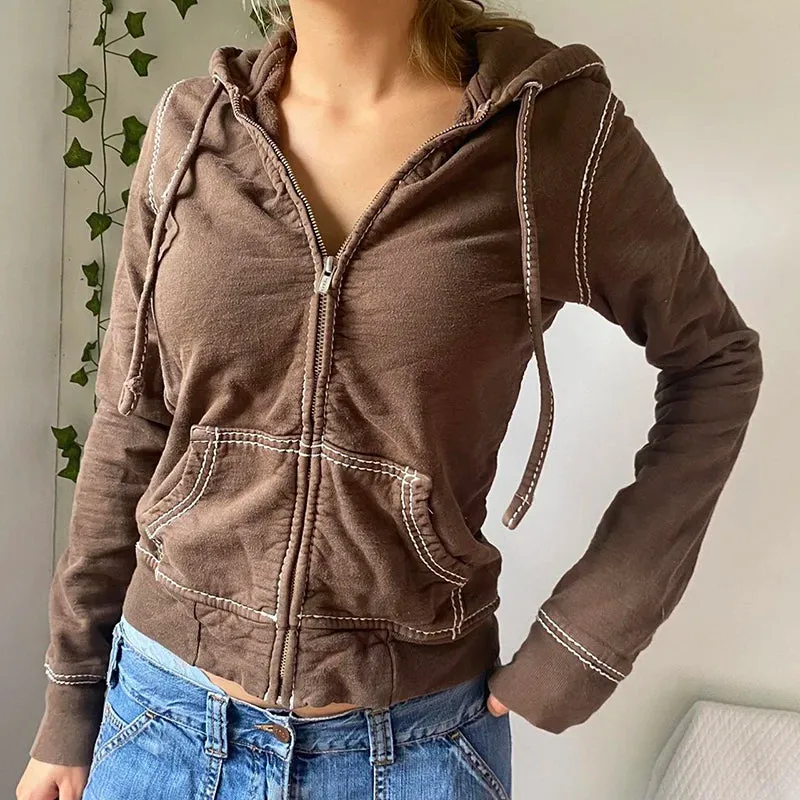 Y2K Aesthetic Vintage Slim Sweatshirts