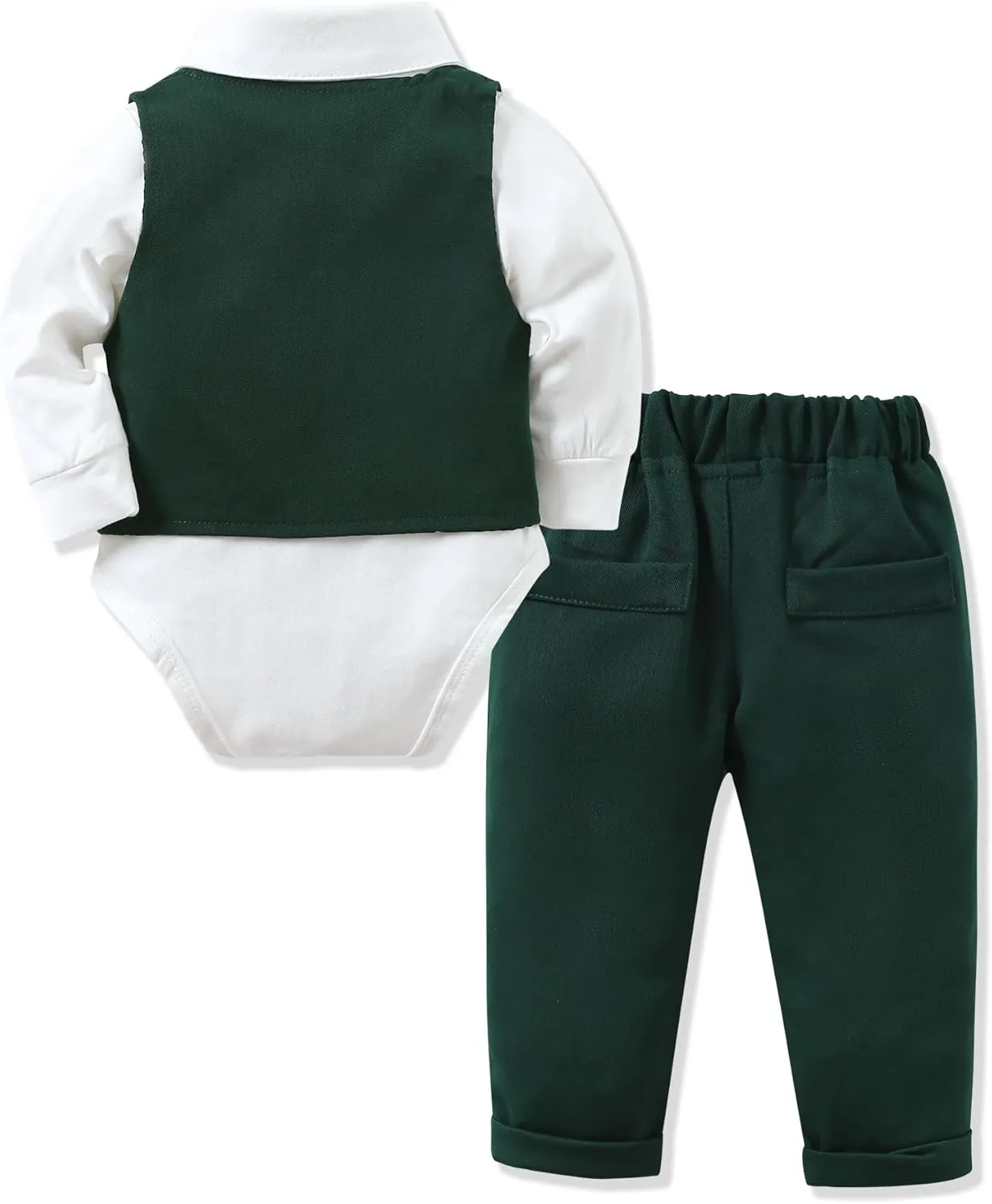 YALLET Baby Boy Clothes Suit 0-24 Months Infant Gentleman Outfits Formal Dress Shirt Bowtie Vest Pants Set Baby Wedding Suits